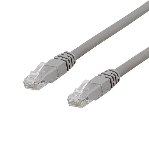 DELTACO, U/UTP, Cat6a patchkabel, LSZH, 20m, grå