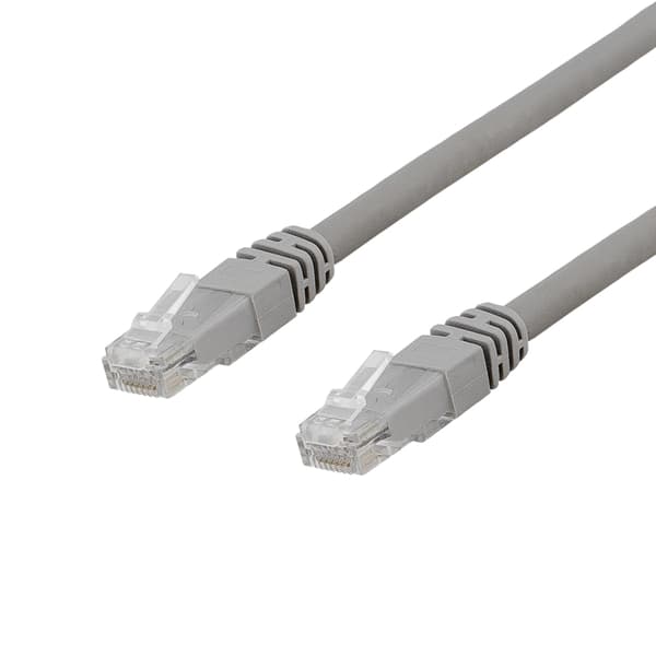 DELTACO, U/UTP, Cat6a patchkabel, LSZH, 20m, grå