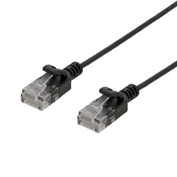 DELTACO Ultra Slim U/UTP Cat.6 patchkabel, 2.6mm, 0,5m, svart