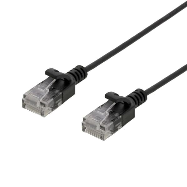DELTACO Ultra Slim U/UTP Cat.6 patch cable, OD:2.6mm, 2m, Black