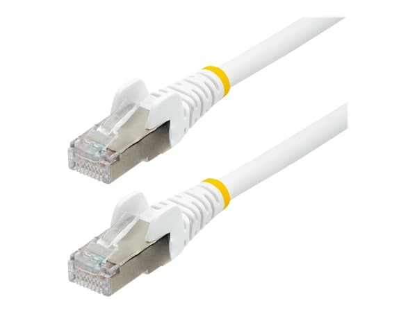 StarTech.com 3m CAT6a Ethernet Cable - White - Low Smoke Zero Halogen (LSZH) - 10GbE 500MHz 100W PoE++ Snagless RJ-45 w/Strain Reliefs S/FTP Network