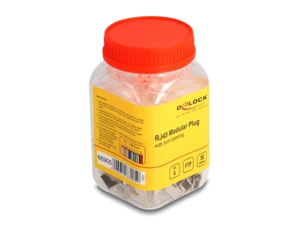 Delock - Nettverkkontakt - RJ-45 (hann) åpning foran - FTP - CAT 6 (en pakke 50)