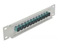 Miniatyrbilde 4 av 4: Delock - Koblingspanel - SC MM X 12 - grå - 1U - 10"