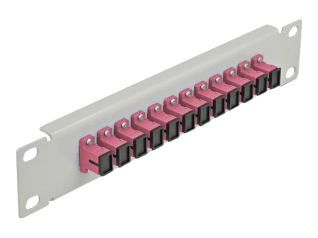 Delock - Patch-panel - rackmontering - SC MM X 12 - grå, violett - 1U - 10"