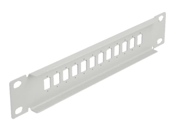 Delock - Pluggbord (blankt) - rackmonterbar - grå - 1U - 10" - 12 porter