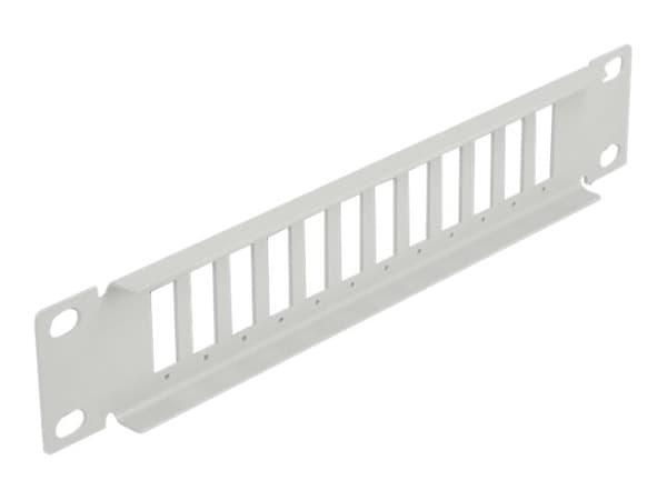 Delock - Kopplingspanel (tom) - rackmontering - grå - 1U - 10" - 12 portar