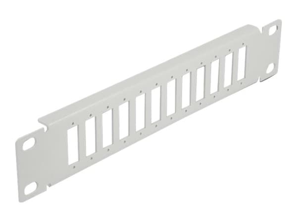 Delock - Kopplingspanel (tom) - rackmontering - grå - 1U - 10" - 12 portar