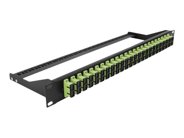 Delock - Patch-panel - stativmonterbar - SC Duplex MM X 24 - sort, limegrøn - 1U - 19"