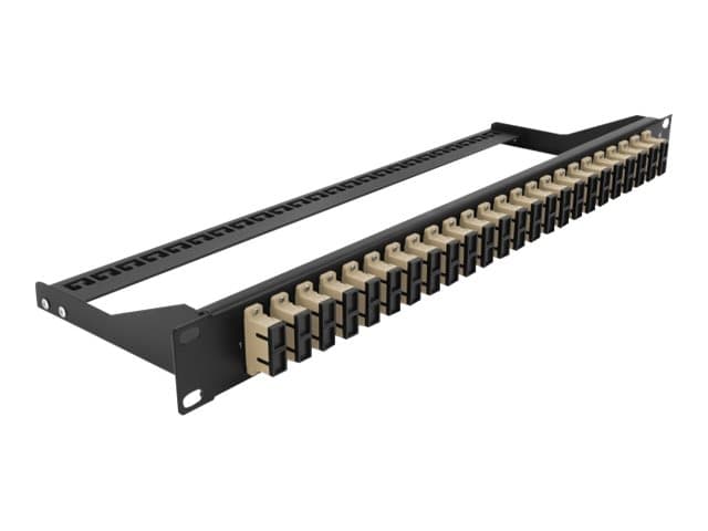 Delock - Patch-panel - rackmontering - SC Duplex MM X 24 - svart, beige - 1U - 19"