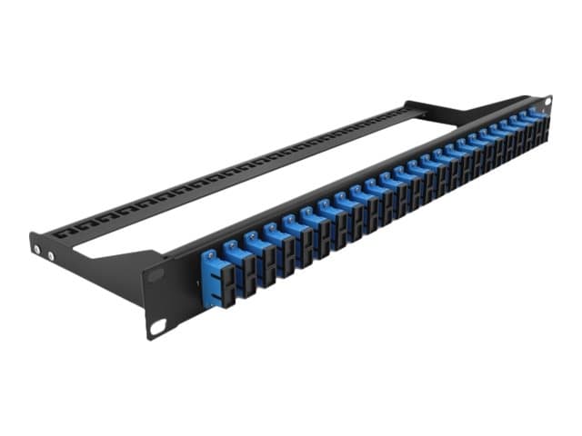 Delock - Patch-panel - rackmontering - SC Duplex SM X 24 - svart, blå - 1U - 19"