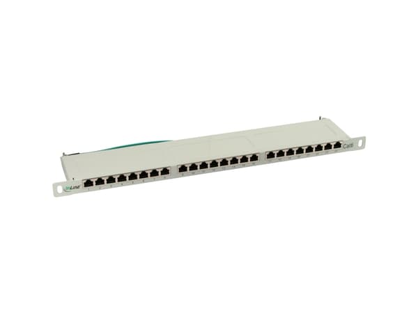 InLine 76224A, RJ-45, Cat6, Grå, Stativmontering, 0.5U Grå