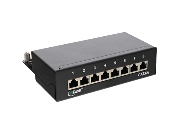 InLine 76808A, RJ-45, Cat6a, Musta musta
