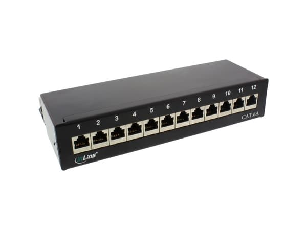 InLine 4043718209439, RJ-45, Cat6a, Sort, Veggmontering