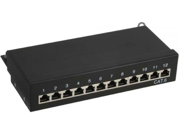 InLine 76209S, RJ-45, Cat6, Sort, Veggmontering