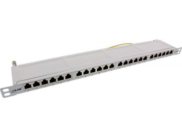 InLine 76824E, Cat6a, Grå, Stativmontering, 0.5U, 482,6 mm