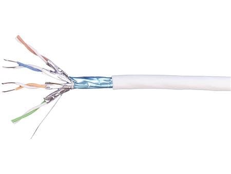 Datakabel NETCONNECT cat 6A F/FTP PiMF 500 MHz (4x2xAWG23) 500m trumma, färg: vit, CPR: B2ca s1a-d1-a1 , typ: CS44ZB - (500 meter)