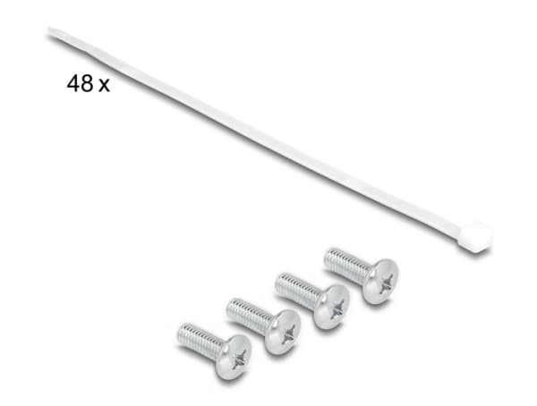 Delock - Pluggbord (blankt) - with strain reliefs - rackmonterbar - grå - 2U - 19" - 48 porter