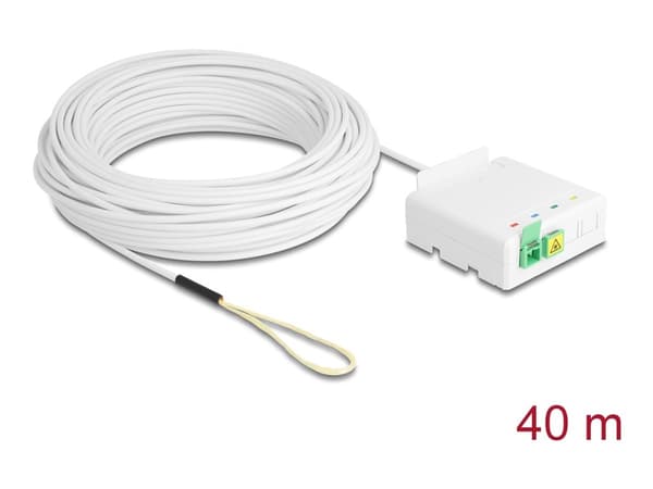 Delock - Fiberoptisk koblingsboks (horisontal / vertikal) - veggmonterbar, DIN-skinnemonterbar - innendørs, utendørs - 40 m - hvit - 4 porter