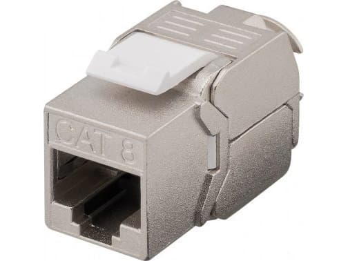 Goobay 61129, Flat, Metallisk, RJ-45, IDC, Hunkjønn, Gull
