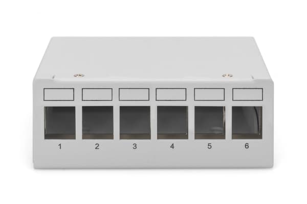 DIGITUS - Koblingspanel - modular - veggmonterbar, bordtopp - skjermet - RJ-45 X 6 - lysegrå, RAL 7035 - 1U - 10"