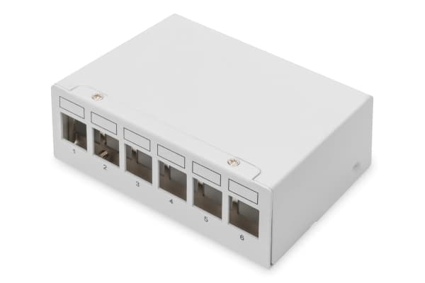 DIGITUS - Koblingspanel - modular - veggmonterbar, bordtopp - skjermet - RJ-45 X 6 - lysegrå, RAL 7035 - 1U - 10"