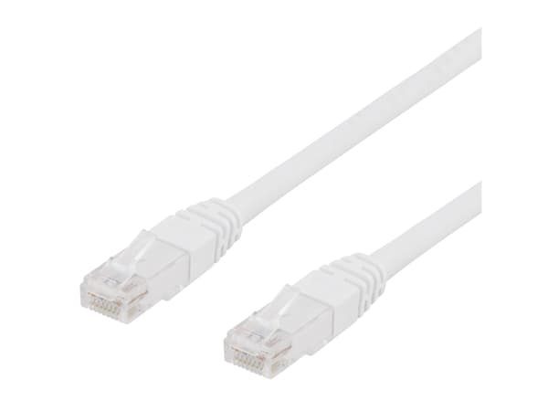 DELTACO - Koblingskabel - RJ-45 (hann) til RJ-45 (hann) - 15 m - UTP - CAT 6 - halogenfri, formstøpt - hvit