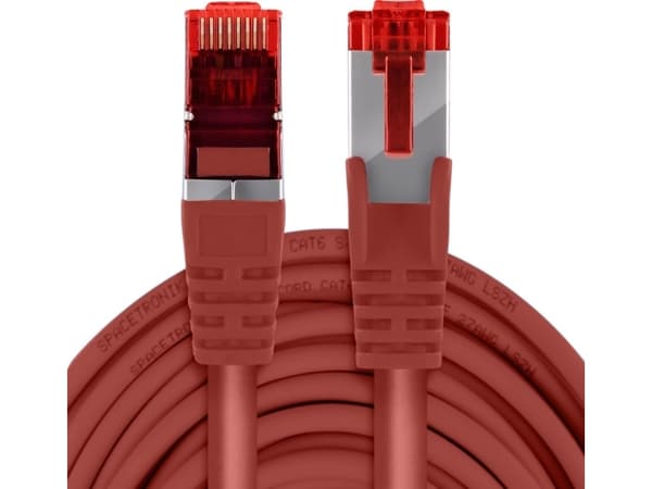 Spacetronik Kabel RJ45 CAT 6 S/FTP AWG27 LSZH czerwony 3m