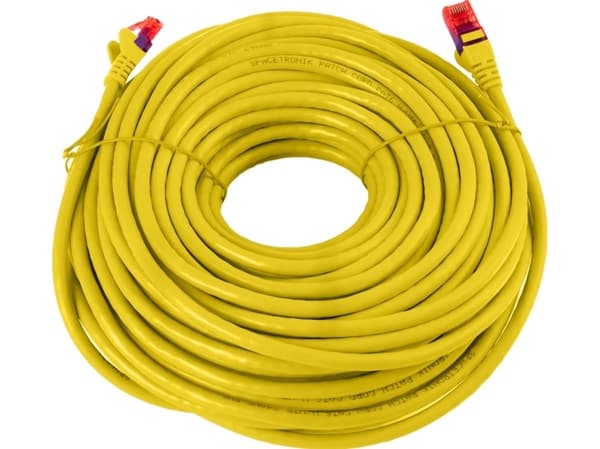 Spacetronik-kaapeli RJ45 CAT 6 U/UTP AWG24 keltainen 20m