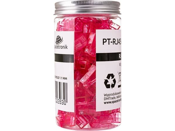 Spacetronik RJ45 cat6 UTP rak genomgående kontakt PT-RJ456UPK-1 100st Spacetronik