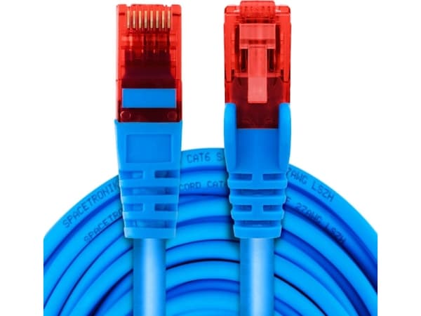 Spacetronik Kabel RJ45 CAT 6 U/UTP AWG24 niebieski 10m