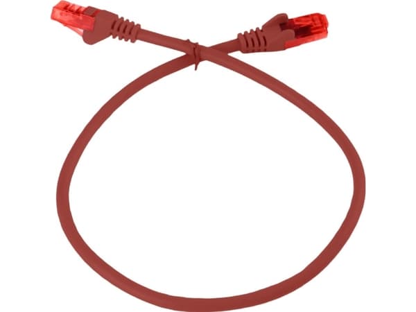 Spacetronik RJ45 CAT 6 U/UTP AWG24 kabel rød 1m