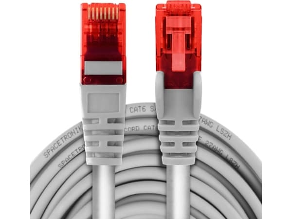 Spacetronik kabel RJ45 CAT 6 U/UTP AWG24 biły 3m