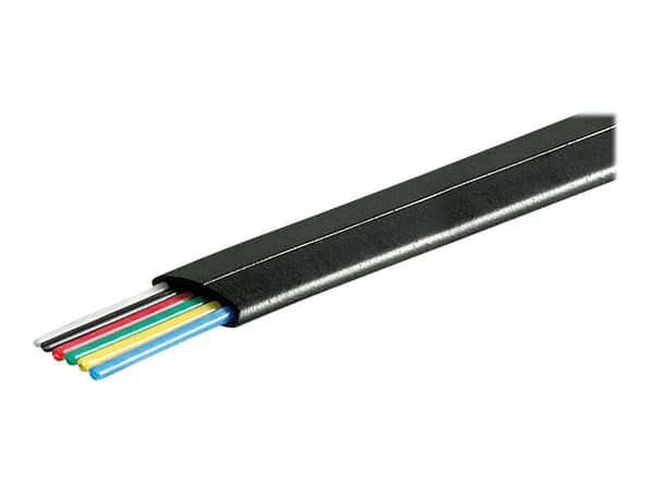 goobay - Telefonkabel i bulk - 100 m - platt - svart