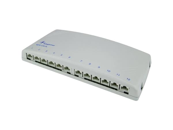 Telegärtner Mini Distributor MPD12-HS - Koblingspanel - CAT 6a - RJ-45 X 12 - lysegrå, RAL 7035