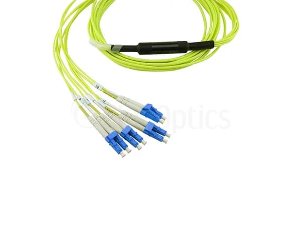 Kompatibel Dell 8Y4H6 BlueOptics fiberoptisk breakout-patchkabel, MTP/UPC, 4xDuplex LC/UPC, 5 meter, enkeltmodus E9/125µm, G.657.A1, MTP-innsettingst