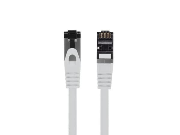 Lanberg - Koblingskabel - RJ-45 (hann) til RJ-45 (hann) - 25 cm - 6 mm - S/FTP - CAT 8.1 - halogenfri, uten hindringer - grå