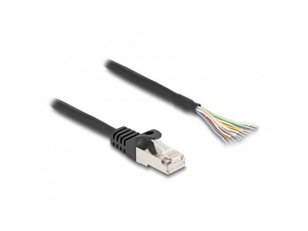 Delock-kabel RJ50-kontakt för öppna kabeländar S/FTP 5 m svart