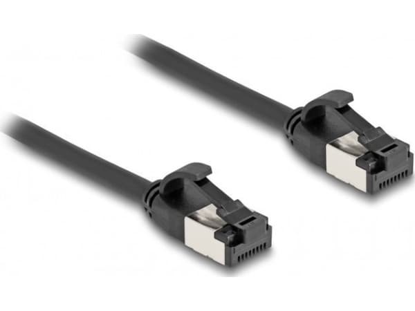 Delock - Nettverkskabel - RJ-45 (hann) til RJ-45 (hann) - 25 cm - U/FTP - CAT 8.1 - uten hindringer - svart