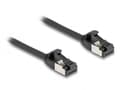 Miniatyrbilde 2 av 5: Delock - Nettverkskabel - RJ-45 (hann) til RJ-45 (hann) - 25 cm - U/FTP - CAT 8.1 - uten hindringer - svart