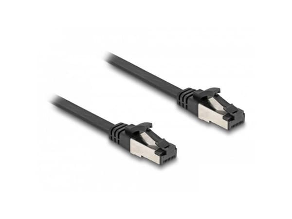 Delock - Patch-kabel - RJ-45 (hane) till RJ-45 (hane) - 2 m - U/FTP - CAT 8.1 - hakfri, platt - svart