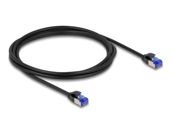 Delock RJ45 verkkokaapeli Cat.6A S/FTP Slim 2 m musta