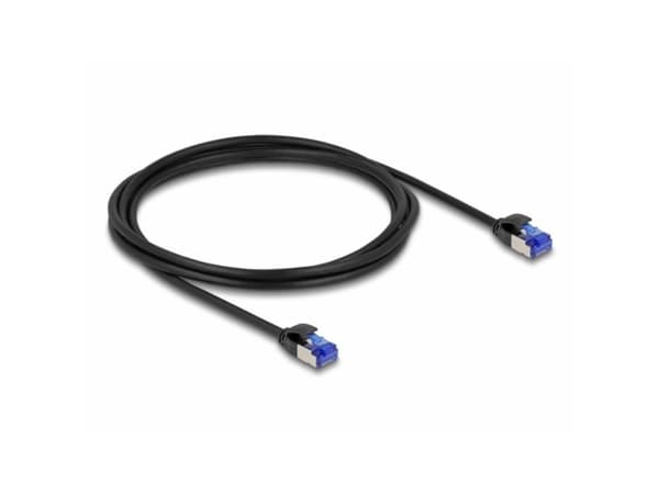 Delock RJ45 verkkokaapeli Cat.6A S/FTP Slim 2 m musta
