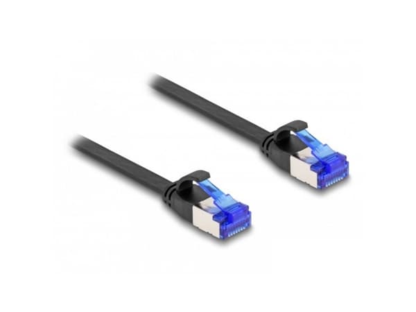 Delock - Koblingskabel - RJ-45 (hann) til RJ-45 (hann) - 2 m - U/FTP - CAT 6a - uten hindringer, flat - svart