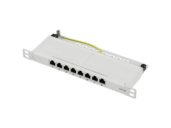 Renkforce RF-4996630 8 porte Patch-panel 254 mm (10) CAT 6A 0.5 U Grå med stik
