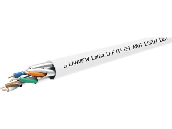 Cat6a U-FTP 4x2xAWG23 LSZH valkoinen 305m, Dca