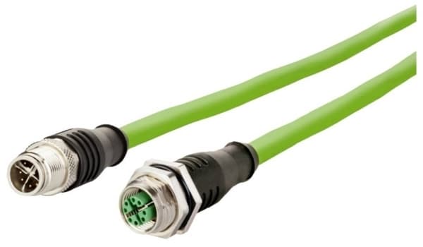 METZ CONNECT 142M2X12100, 10 m, Cat6a, M12, M12