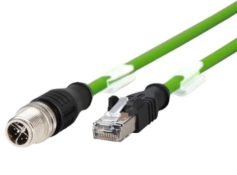 METZ CONNECT 142M2X15020, 2 m, Cat6, M12, RJ-45
