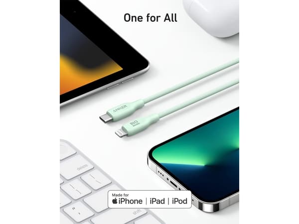 Anker 541, 1,8 m, Lightning, USB C, Hane, Hane, Grön