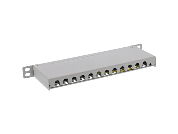 InLine 76819I, RJ45, Cat6a, Harmaa, Telinekiinnitys, 0.5U, IEC 60603-7-5