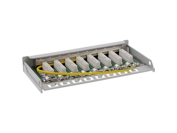 InLine 76818I, RJ45, Cat6a, Harmaa, Seinäkiinnitys, 0.5U, IEC 60603-7-5